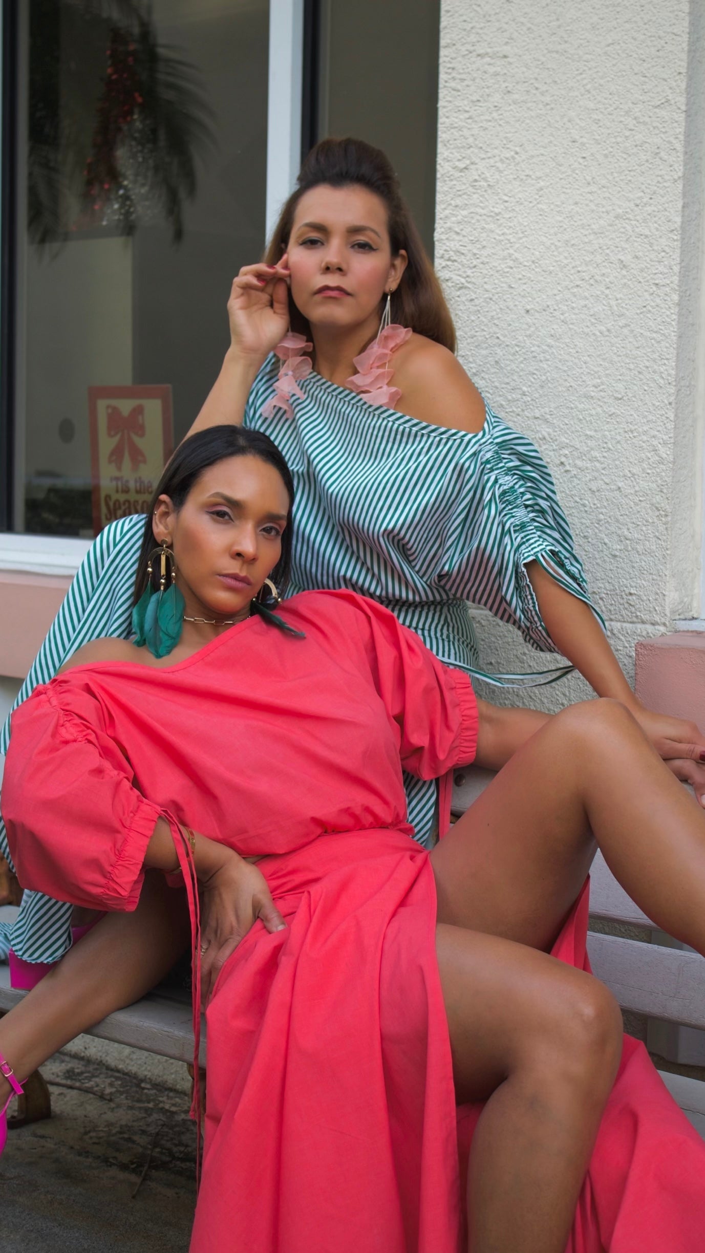 Modern Two-Piece Skirt Set with Off-Shoulder Detail