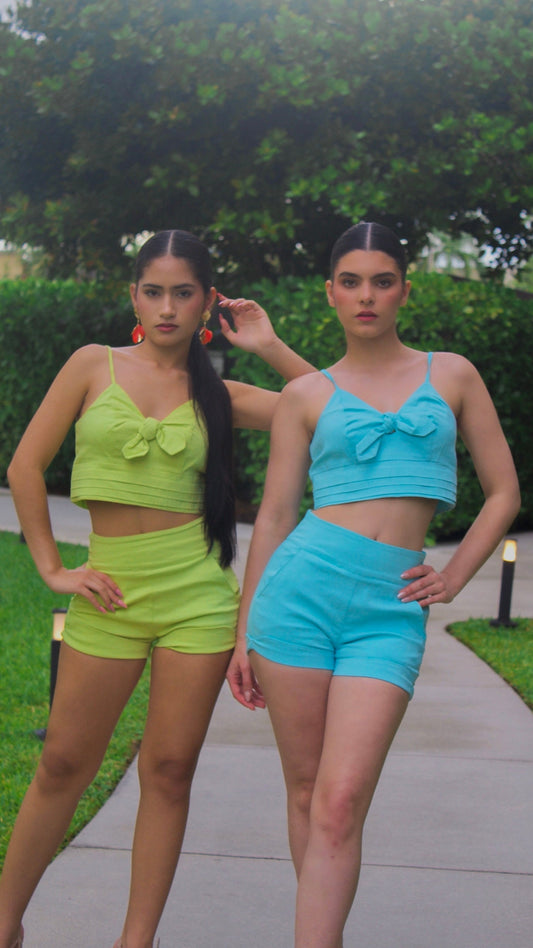 Summer Short and Blouse Set ( Blue & Green)