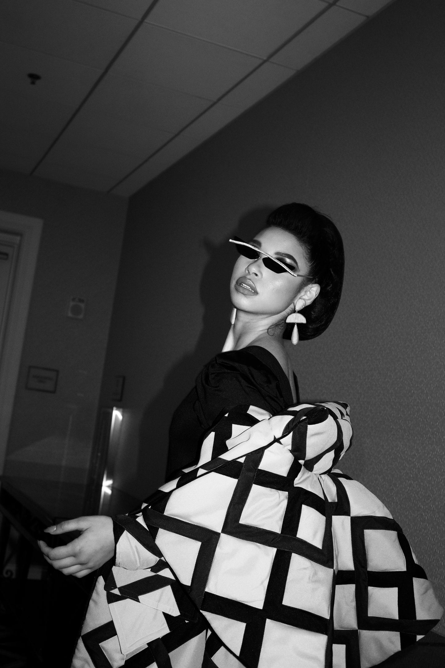 Bold Geometric Quilted Coat- Limited Edition Fashion